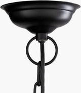 Brynlee Iron Pendant Light, Powder Coated Black, Hand Finished Metallic Silver