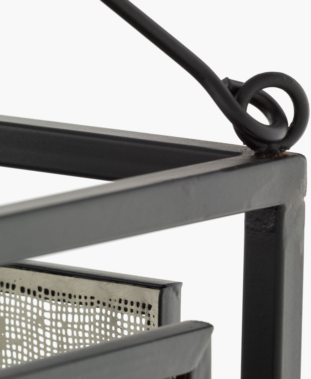Brynlee Iron Pendant Light, Powder Coated Black, Hand Finished Metallic Silver