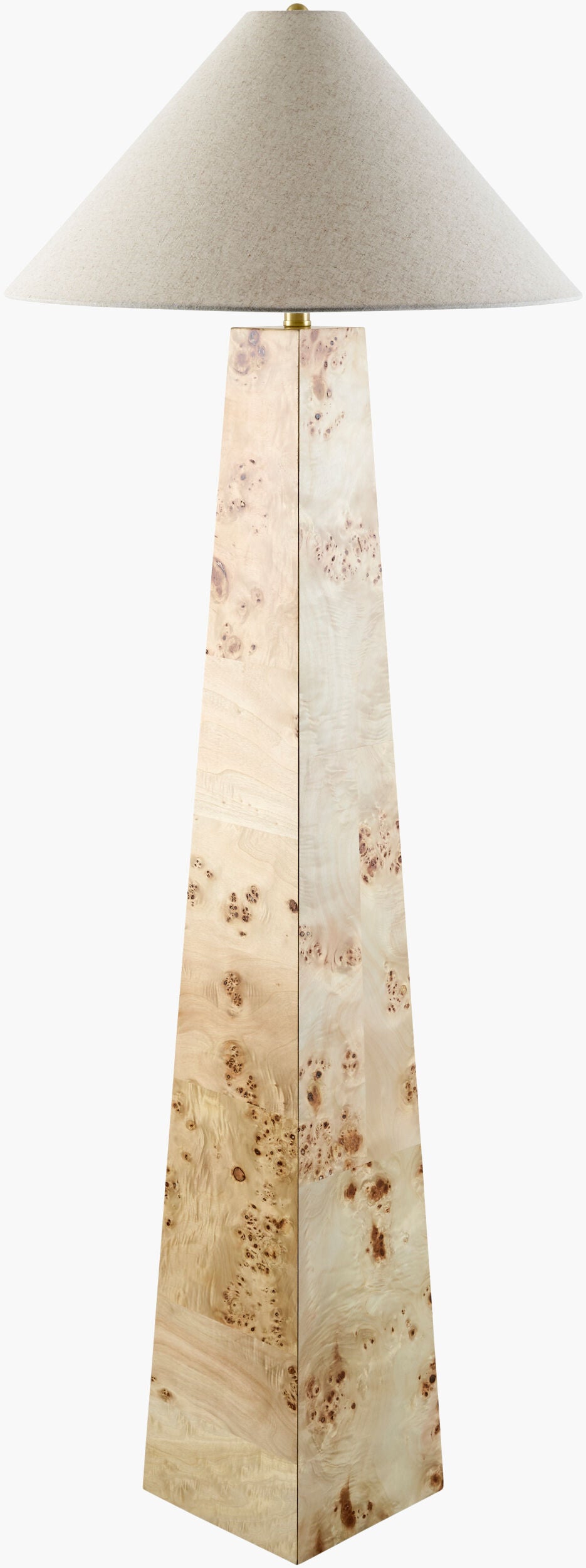 Burlen 58" Rubber Wood Floor Lamp, Natural Brown