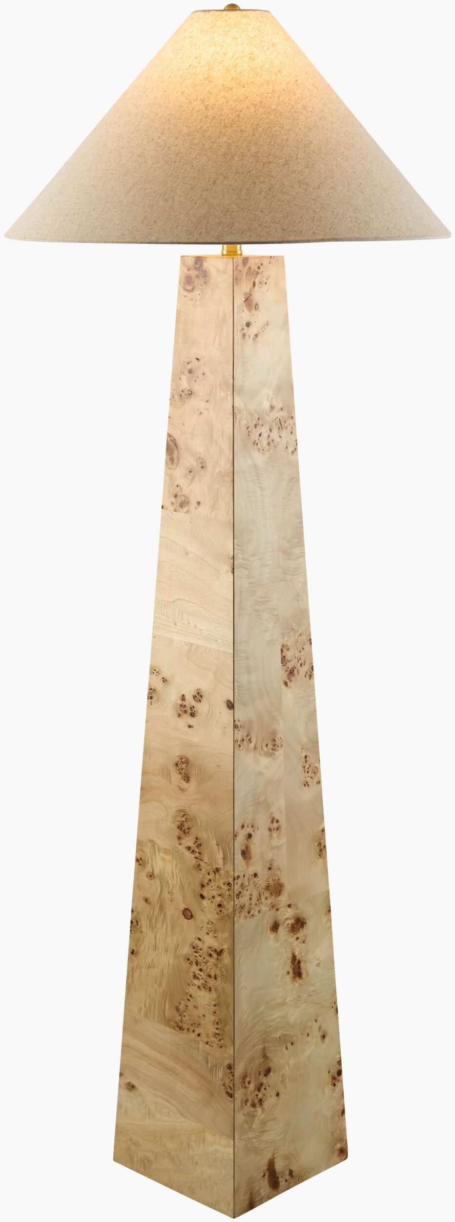 Burlen 58" Rubber Wood Floor Lamp, Natural Brown