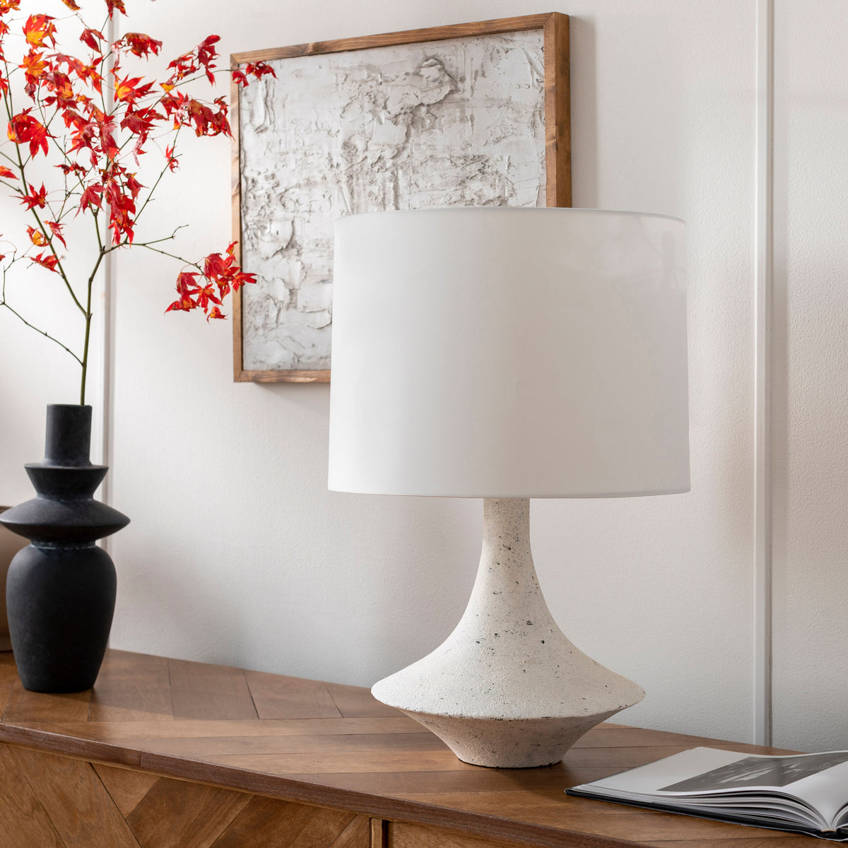 Bryant 23" Resin Table Lamp, Plaster White