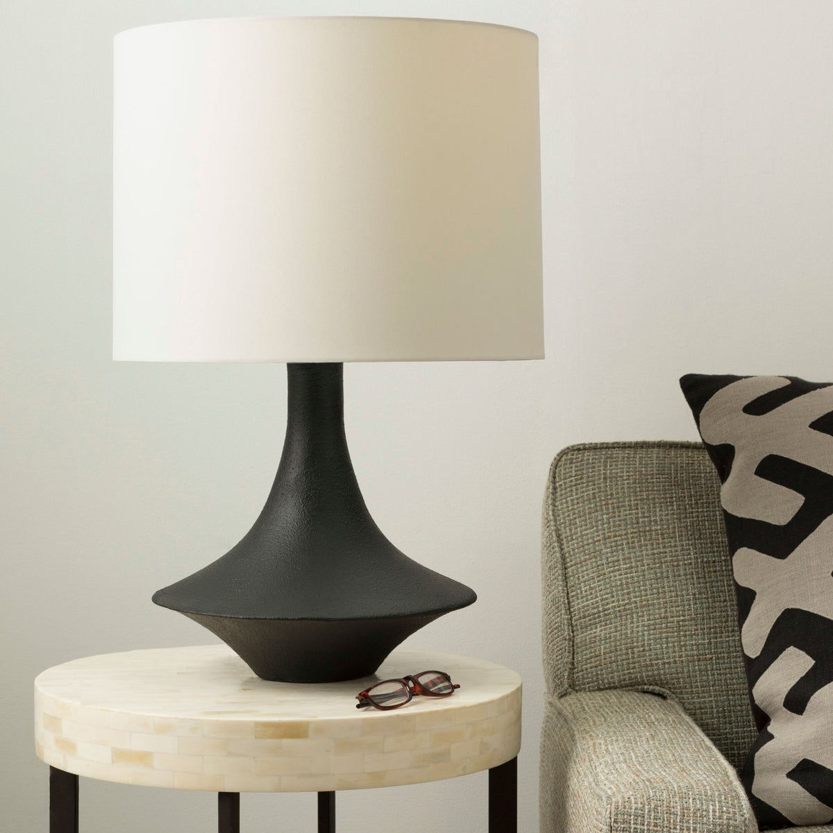 Bryant 23" Resin Table Lamp, Plaster Black