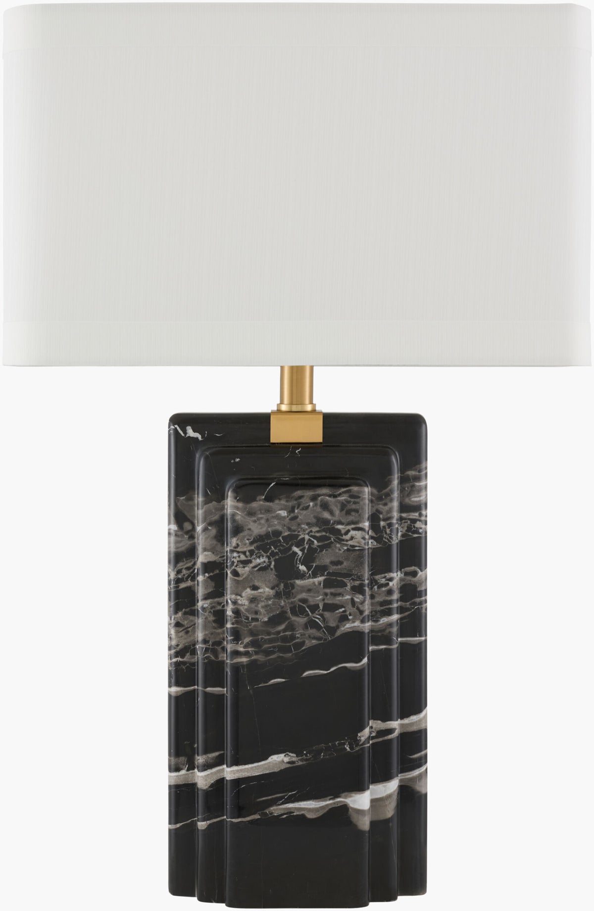 Basalto 26" Marble Table Lamp, Natural Black