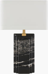 Basalto 26" Marble Table Lamp, Natural Black