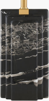 Basalto 26" Marble Table Lamp, Natural Black
