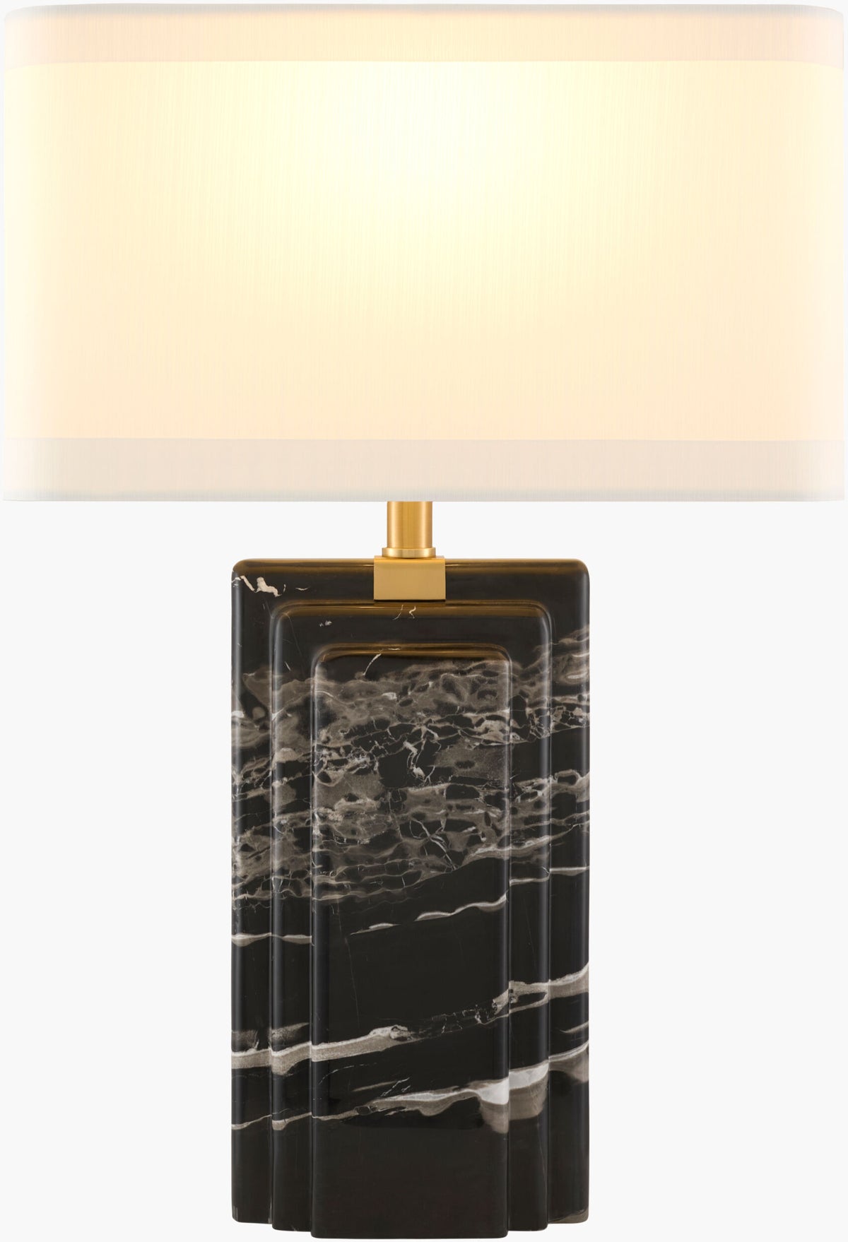 Basalto 26" Marble Table Lamp, Natural Black