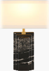 Basalto 26" Marble Table Lamp, Natural Black