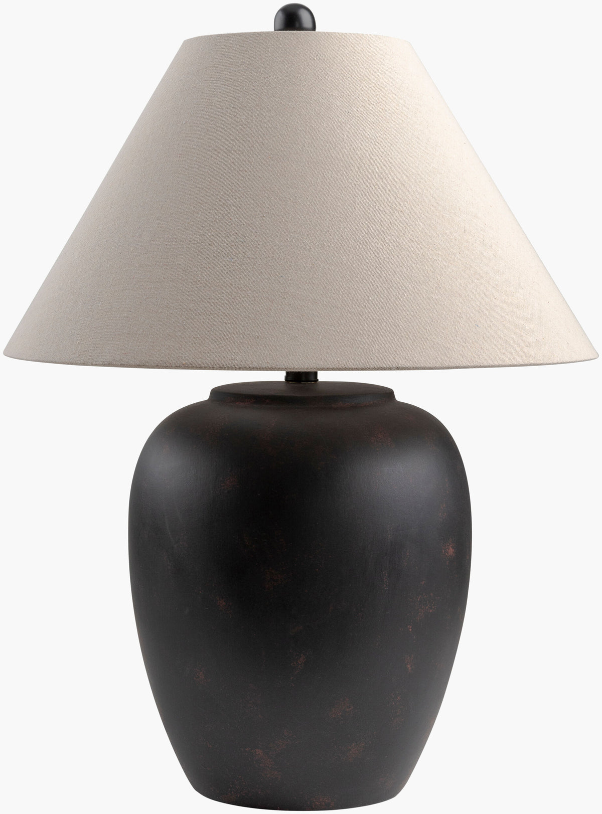 Bastille 25" Ceramic Table Lamp, Glazed Black