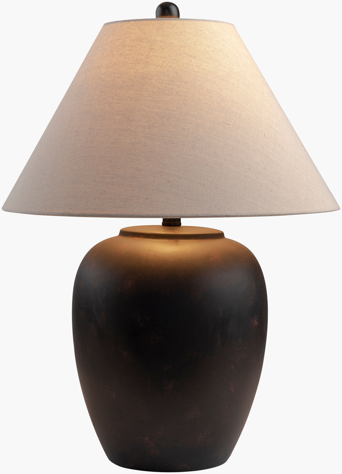 Bastille 25" Ceramic Table Lamp, Glazed Black