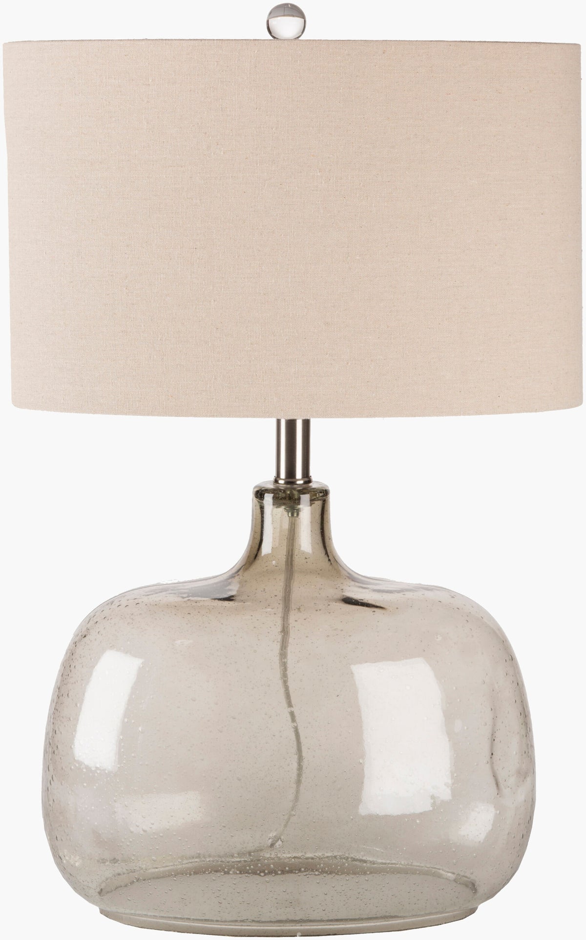 Bentley 25" Glass Table Lamp, Translucent Gray