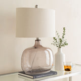 Bentley 25" Glass Table Lamp, Translucent Gray