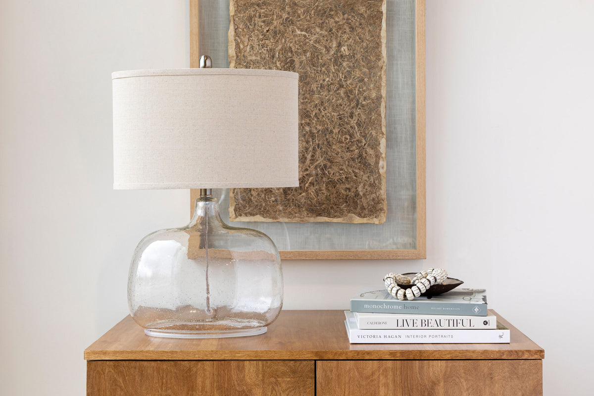 Bentley 25" Glass Table Lamp, Translucent Clear