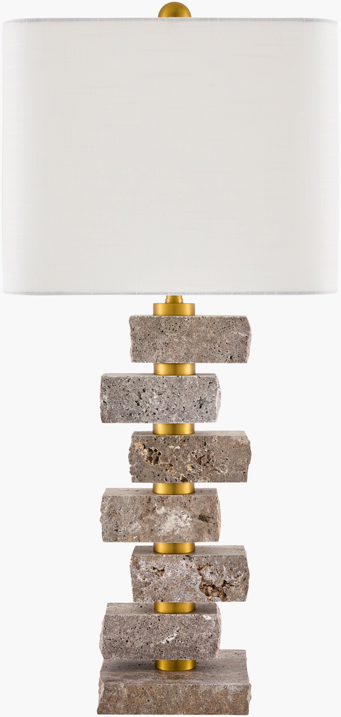Balzano 31" Marble Table Lamp, Natural Gray