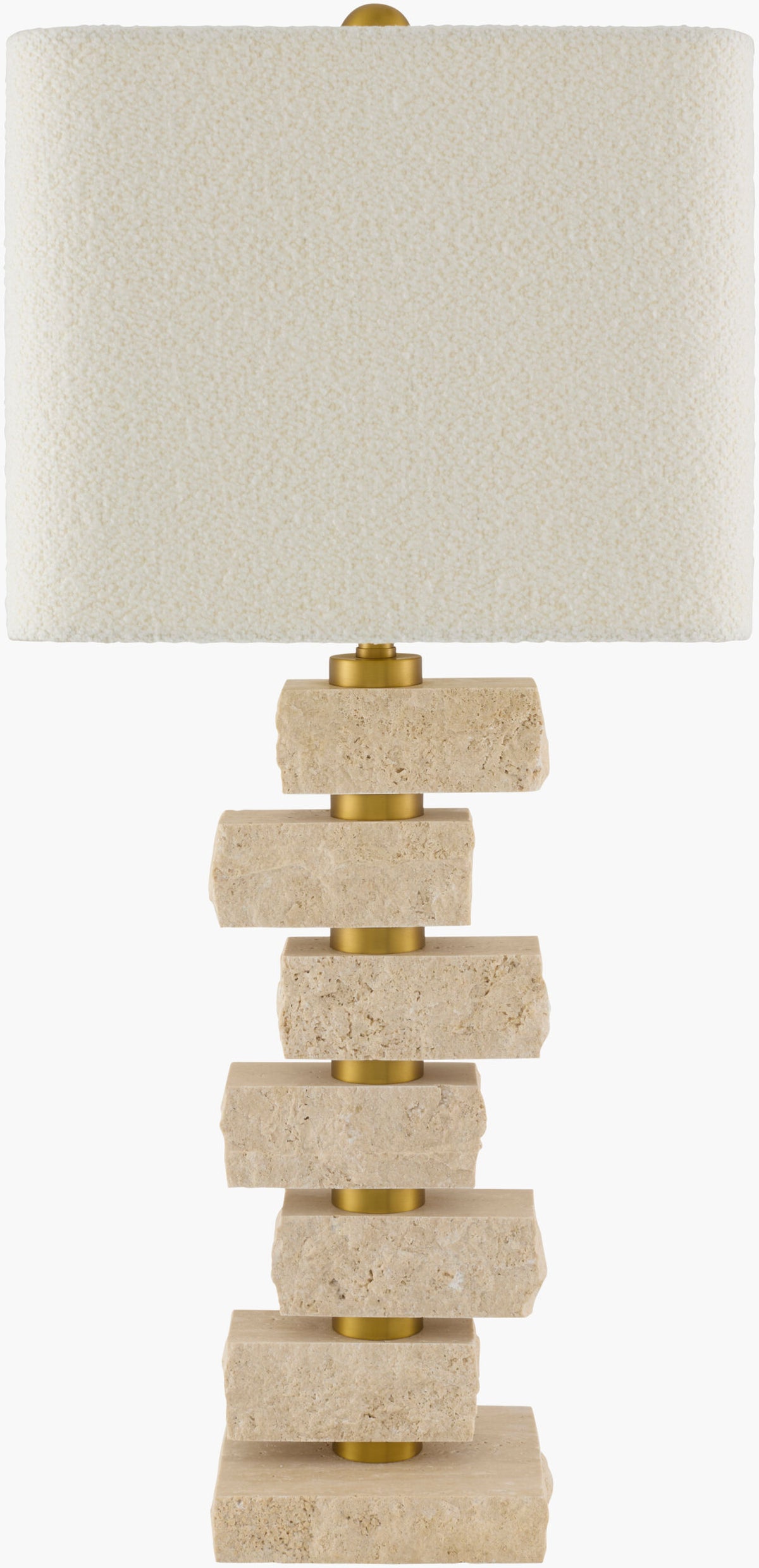 Balzano 31" Marble Table Lamp, Natural Beige