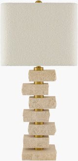 Balzano 31" Marble Table Lamp, Natural Beige