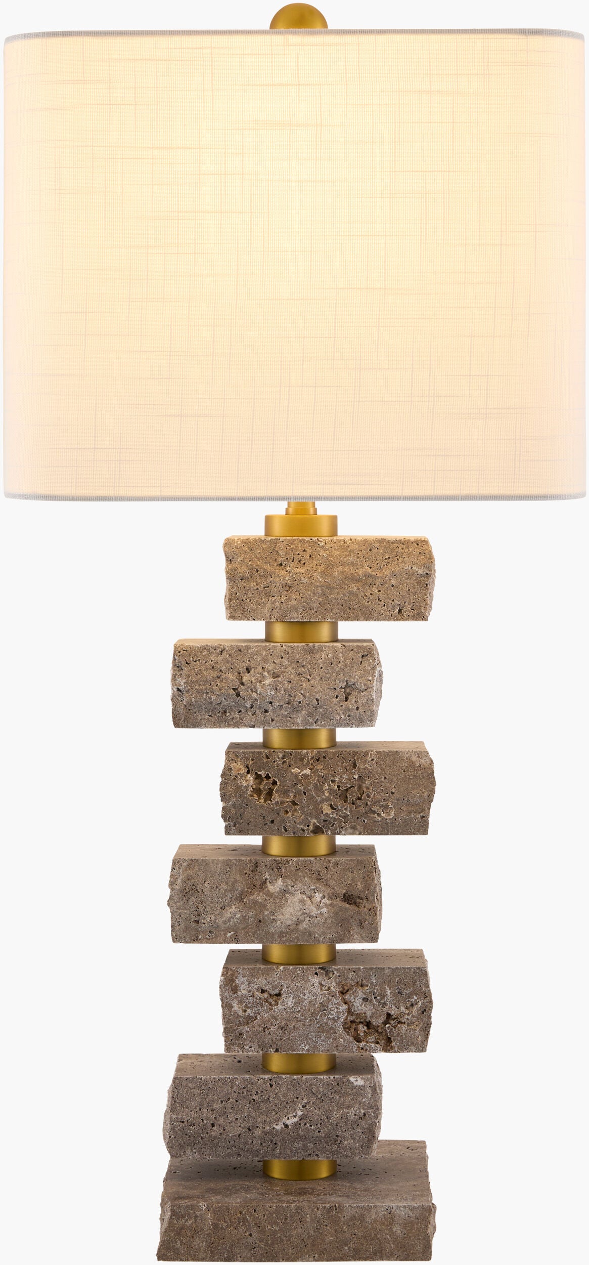 Balzano 31" Marble Table Lamp, Natural Gray