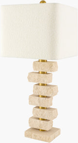 Balzano 31" Marble Table Lamp, Natural Beige