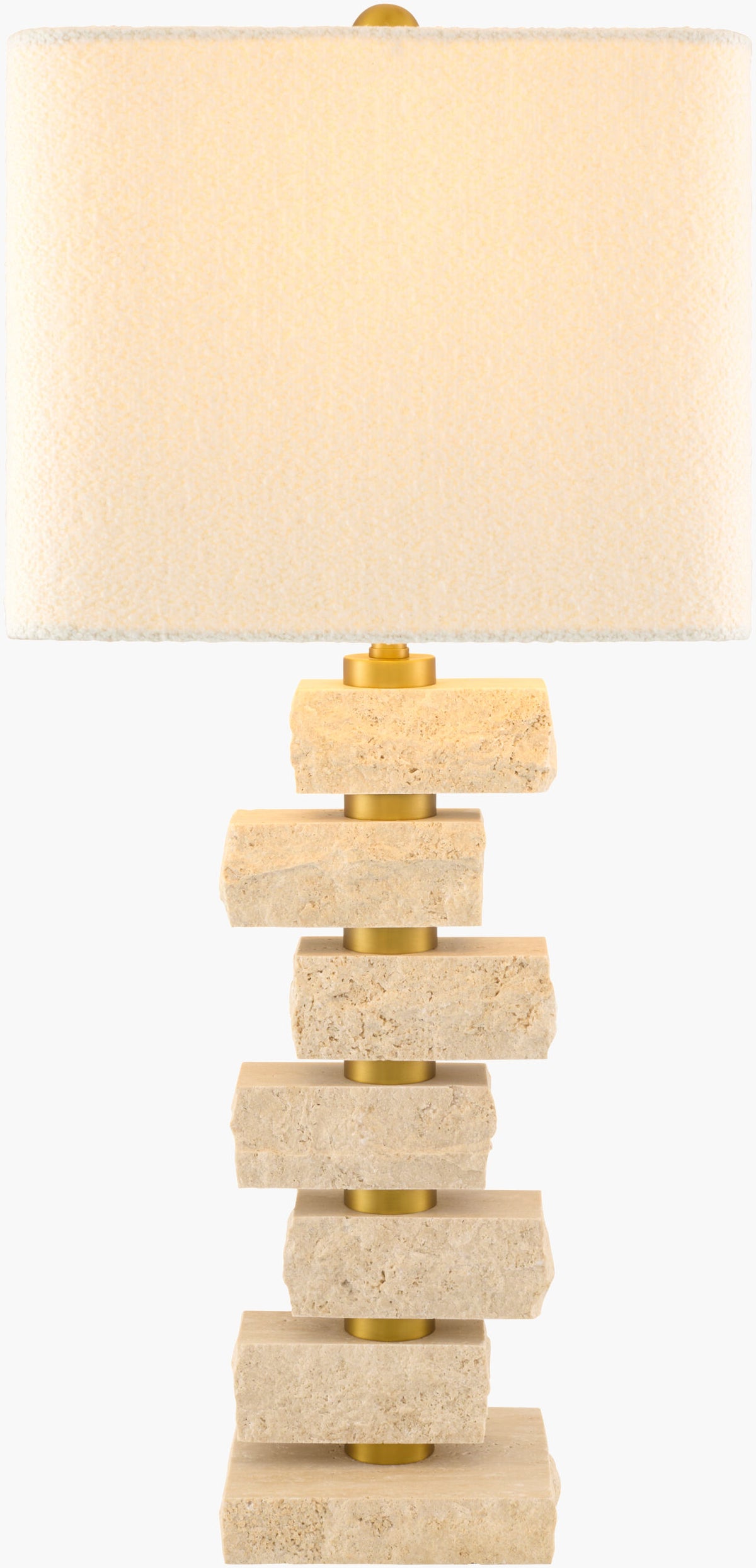 Balzano 31" Marble Table Lamp, Natural Beige