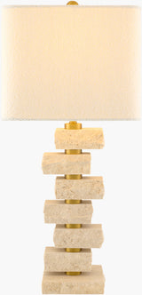 Balzano 31" Marble Table Lamp, Natural Beige
