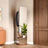 360 Rotating Full-Length Mirror with Coat Rack, 69", Walnut