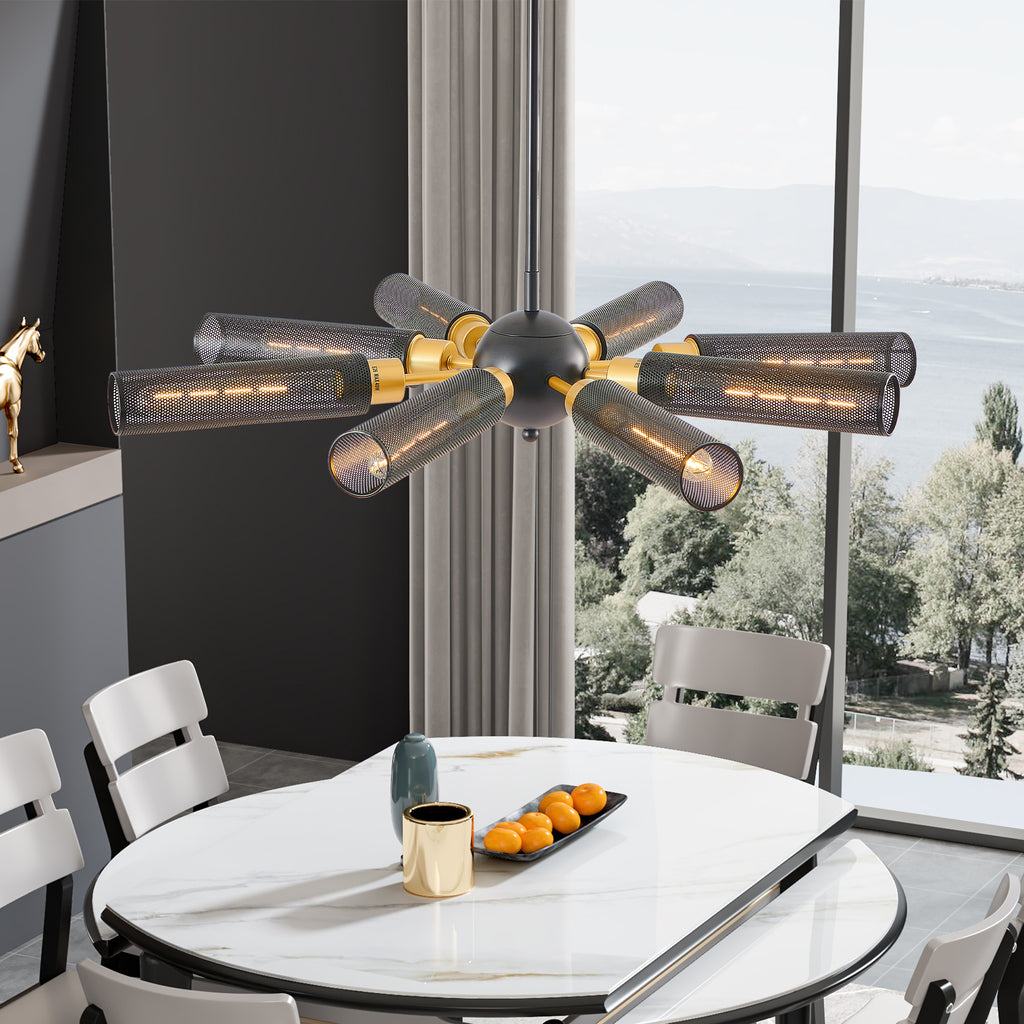 34" Modern Industrial Sputnik Chandelier