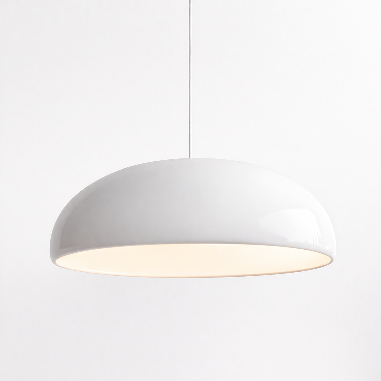 Metal Pendant Lamp with a Semicircular Shade