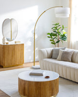 Caldas 87" Iron Floor Lamp, Plated Gold