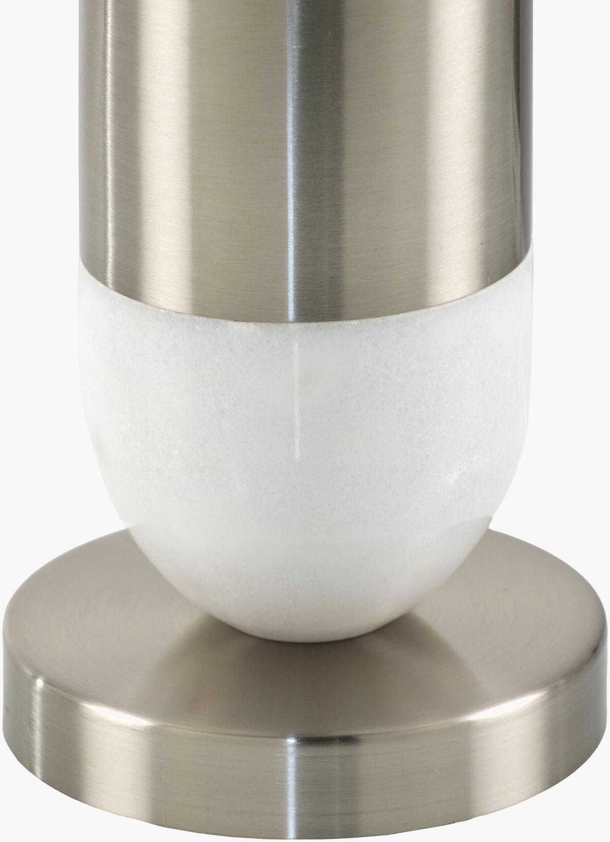 Carina 29" Marble Table Lamp, Marbled White, Plated Metallic Nickel