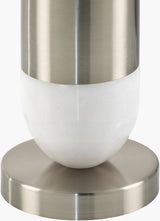 Carina 29" Marble Table Lamp, Marbled White, Plated Metallic Nickel