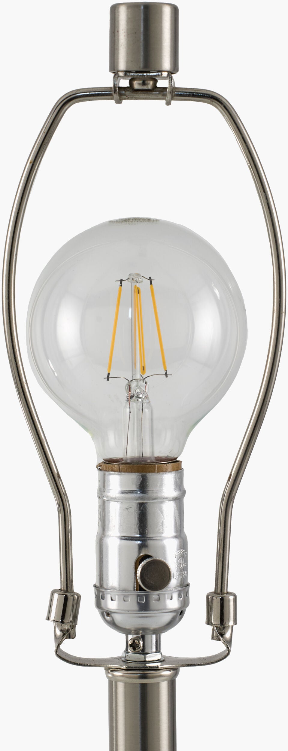 Carina 29" Marble Table Lamp, Marbled White, Plated Metallic Nickel