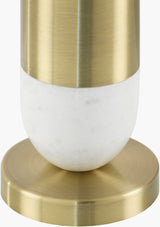 Carina 29" Marble Table Lamp, Marbled White, Plated Metallic Gold