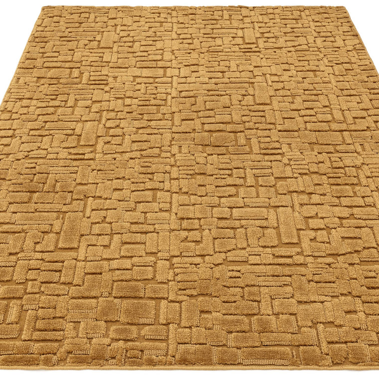 Machine woven in India — Abstract Polyester Living Room Rug — High-Low Pile, Texture, Casa