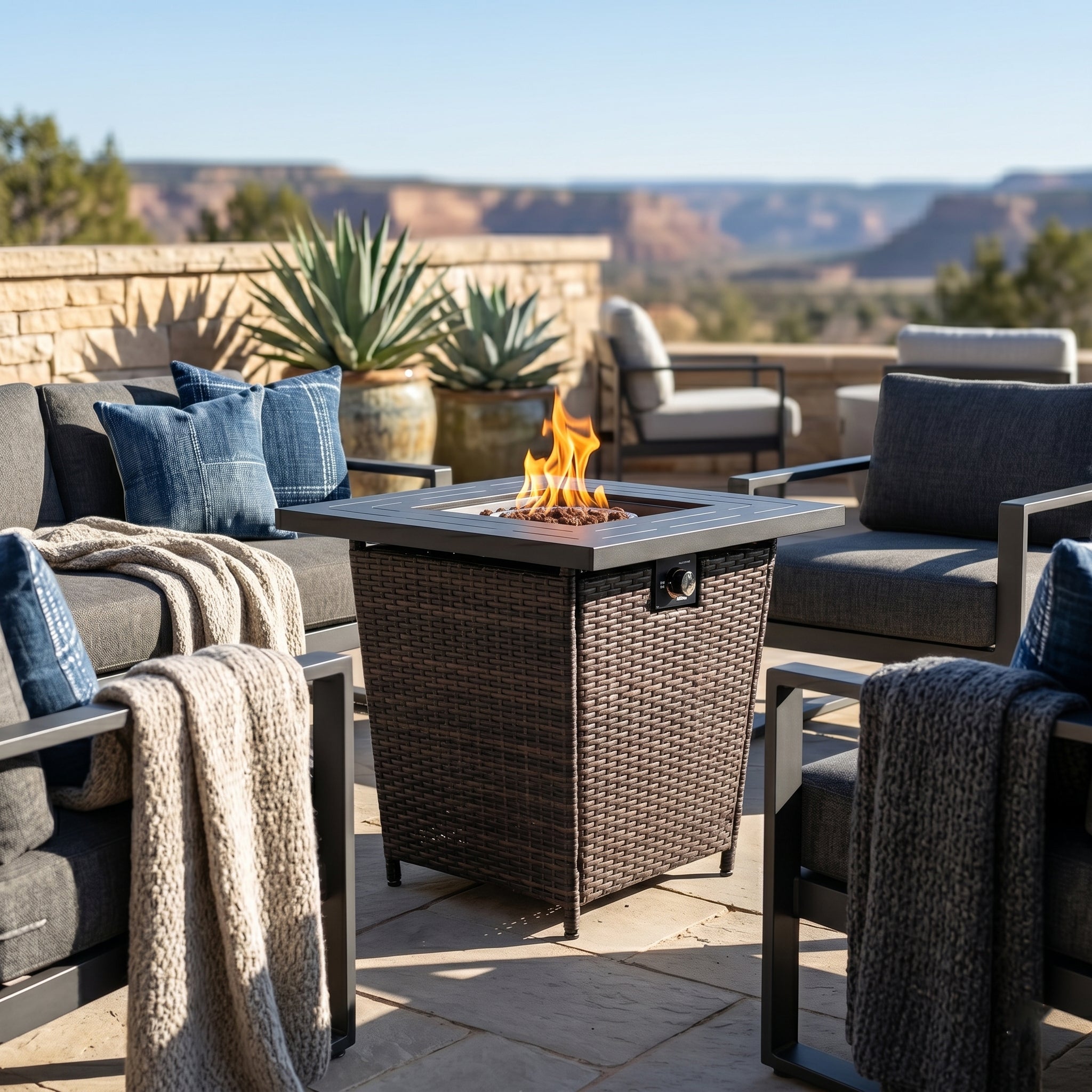 28" Propane Gas Fire Pit Table