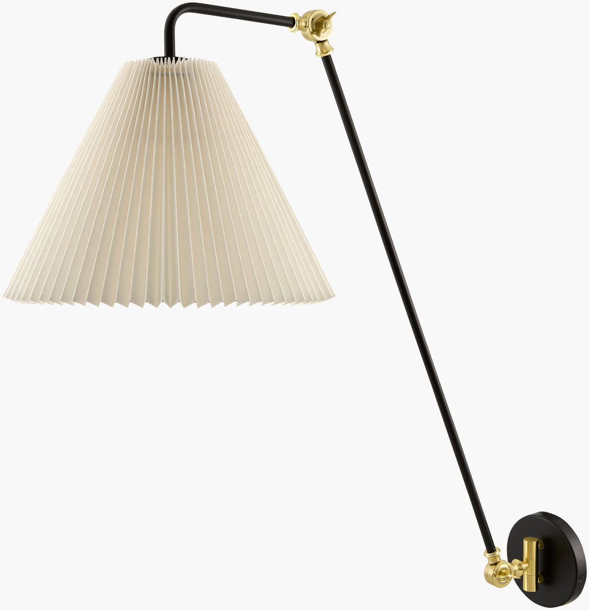 Cella 27" Iron Wall Sconce, Painted Black, Bleached White