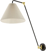 Cella 27" Iron Wall Sconce, Painted Black, Bleached White
