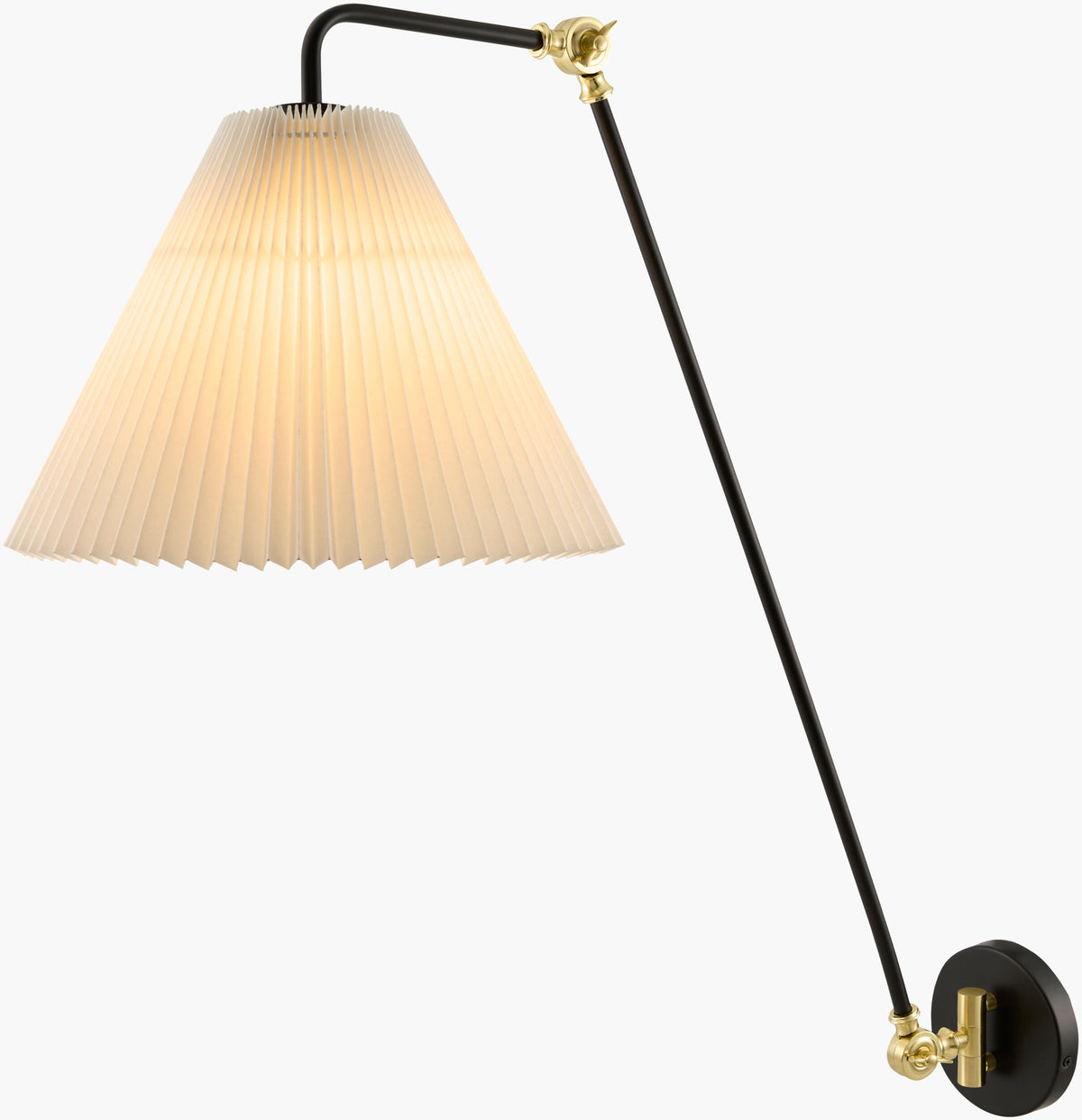 Cella 27" Iron Wall Sconce, Painted Black, Bleached White