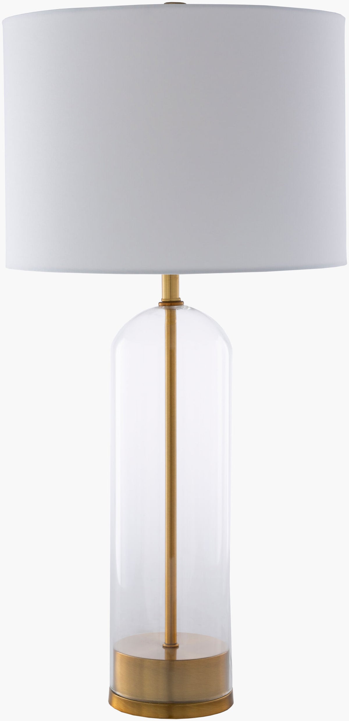 Carthage 29" Glass Table Lamp, Translucent Clear, Painted Gold