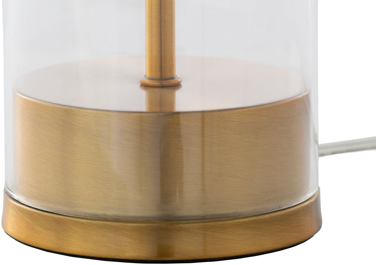 Carthage 29" Glass Table Lamp, Translucent Clear, Painted Gold