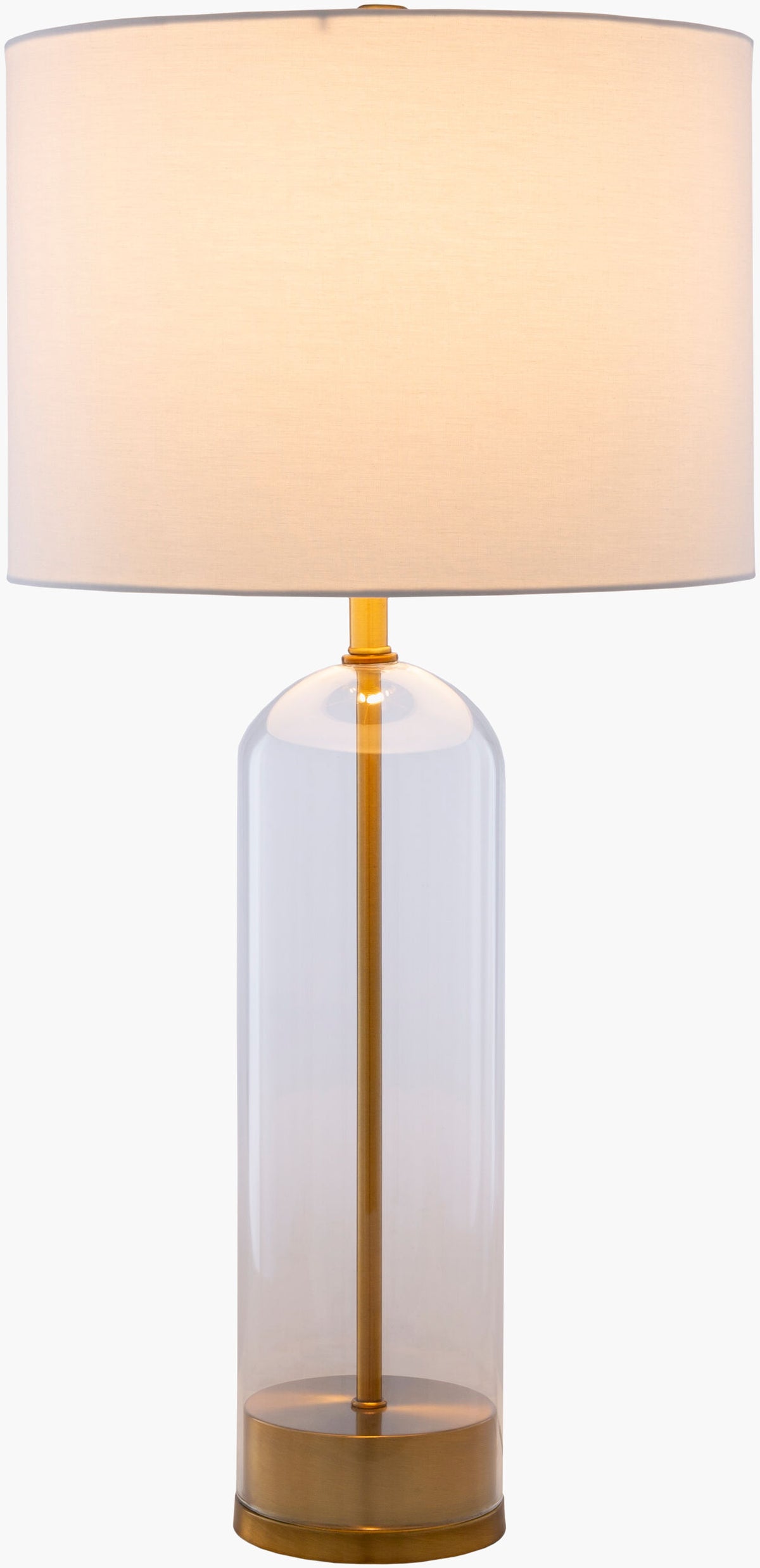 Carthage 29" Glass Table Lamp, Translucent Clear, Painted Gold