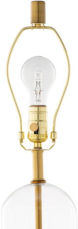 Carthage 29" Glass Table Lamp, Translucent Clear, Painted Gold