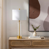 Carthage 29" Glass Table Lamp, Translucent Clear, Painted Gold
