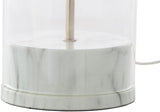 Carthage 29" Glass Table Lamp, Translucent Clear, Painted White