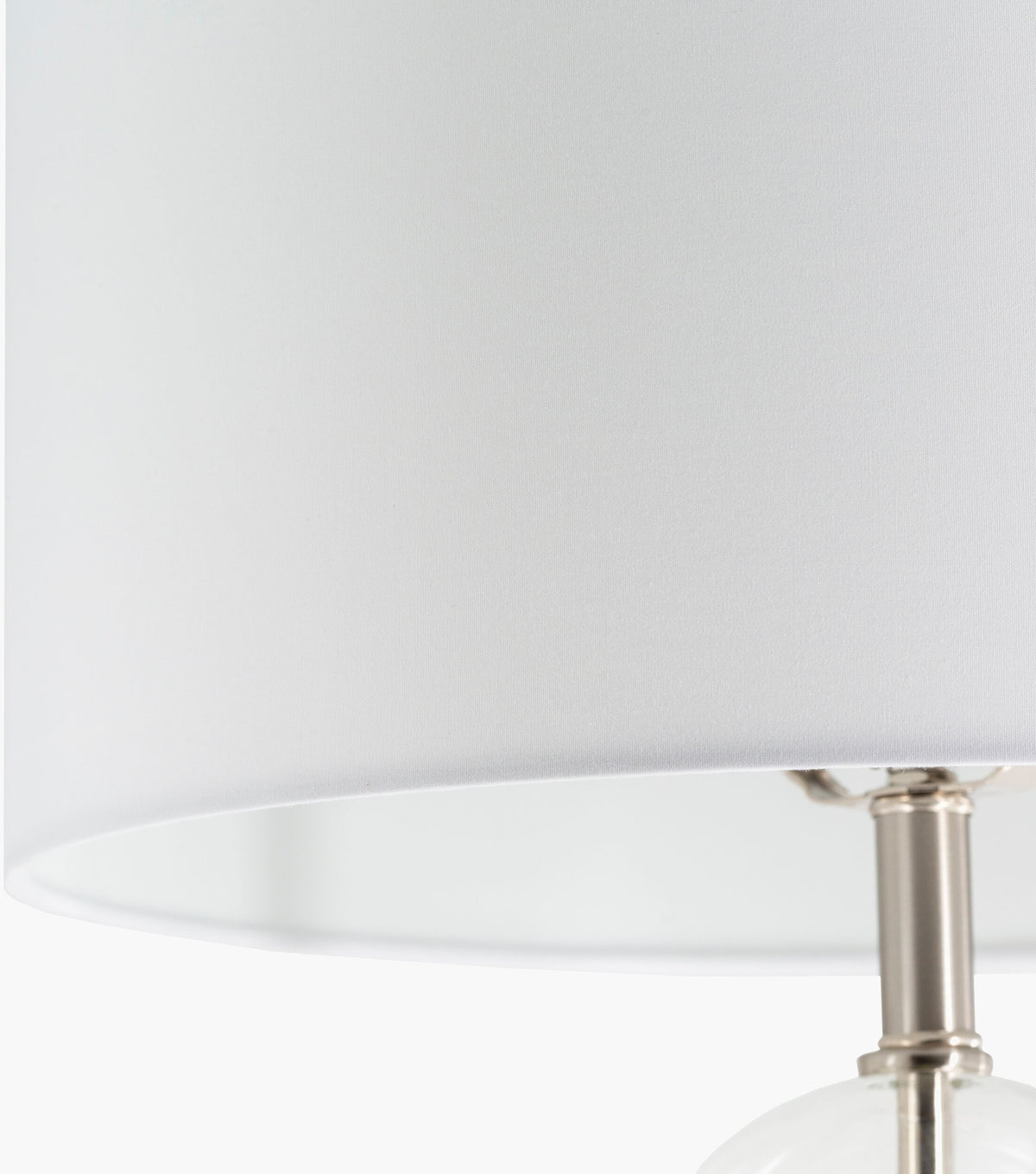 Carthage 29" Glass Table Lamp, Translucent Clear, Painted White