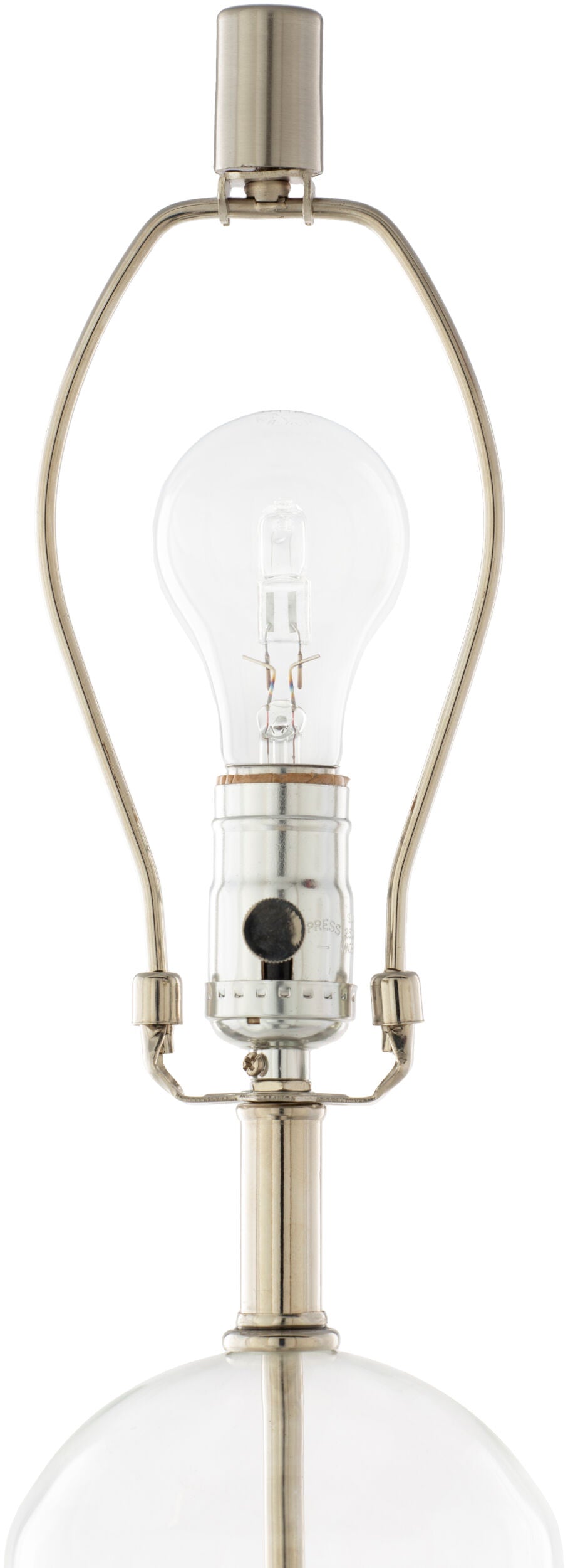 Carthage 29" Glass Table Lamp, Translucent Clear, Painted White
