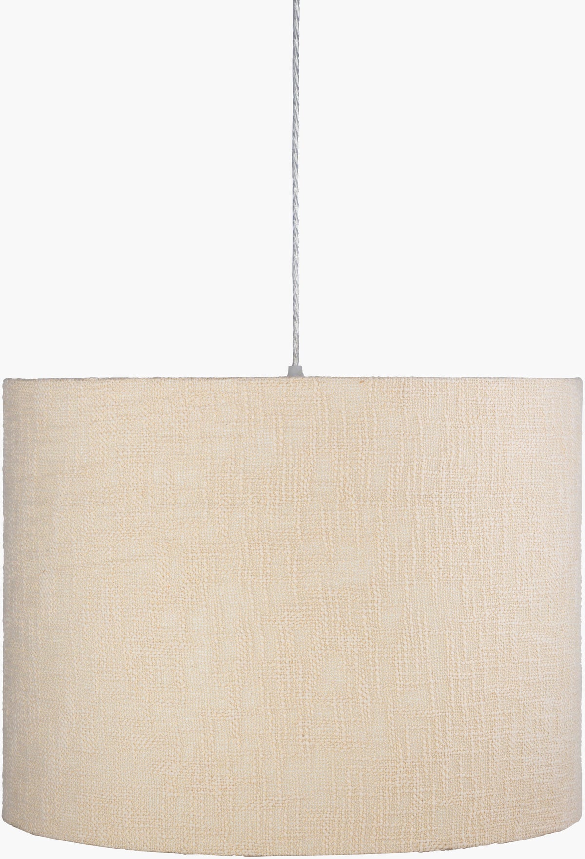 Chalton fabric Pendant Light, Powder Coated Ivory, Powder Coated White