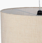 Chalton fabric Pendant Light, Powder Coated Ivory, Powder Coated White