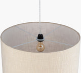 Chalton fabric Pendant Light, Powder Coated Ivory, Powder Coated White