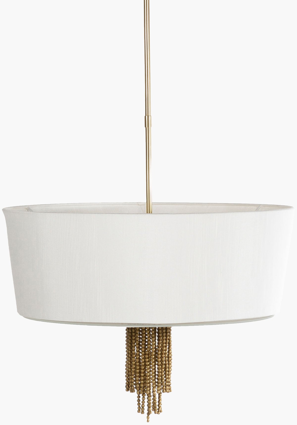 Cimarron Glass Pendant Light, Pearlized Gold, Brushed Metallic Nickel