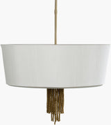 Cimarron Glass Pendant Light, Pearlized Gold, Brushed Metallic Nickel