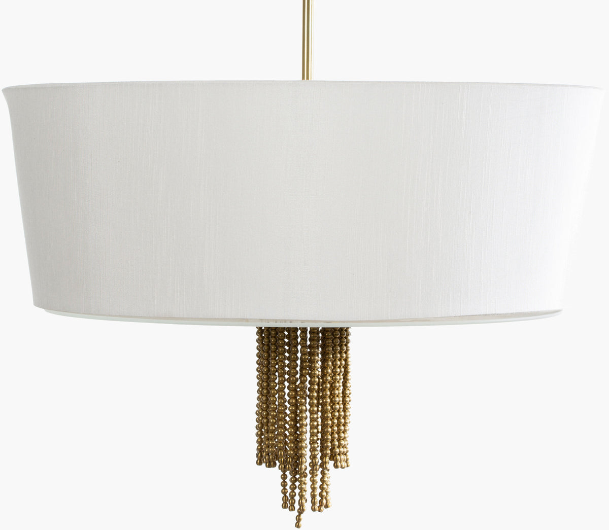 Cimarron Glass Pendant Light, Pearlized Gold, Brushed Metallic Nickel